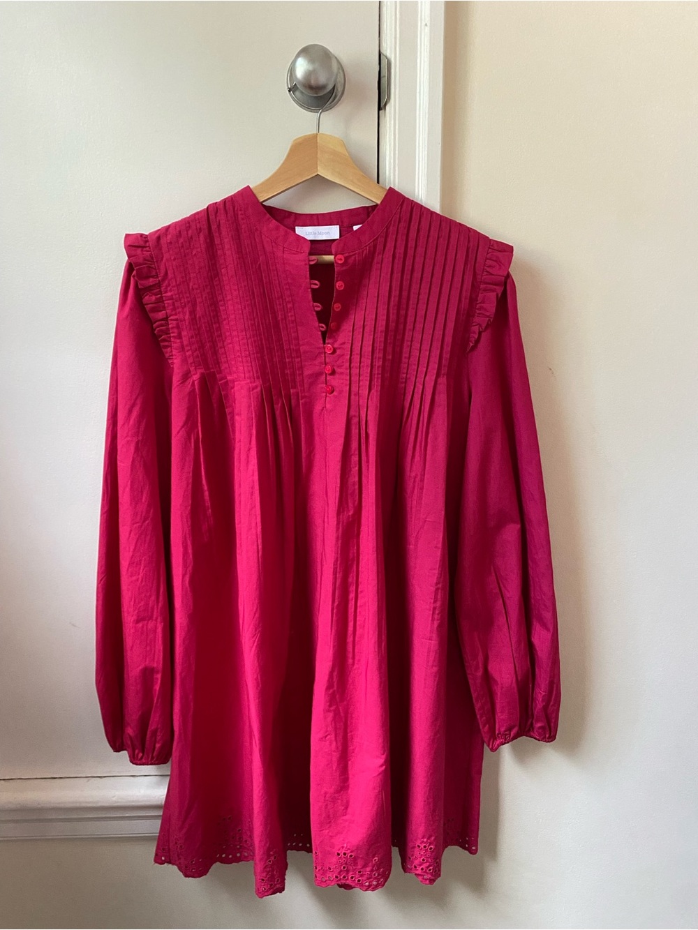 NWT Aritzia Little Moon Helena Poplin Bright Pink Dress